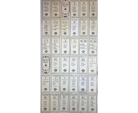 Quantity (36) of 1935-6 London Transport Green Line Coaches TIMETABLE LEAFLETS. This set is for routes A-K and leaflets appea