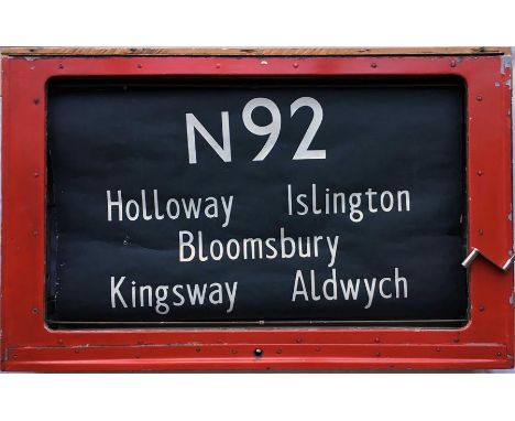 London Transport RT/RTL/RTW bus SIDE DESTINATION BLIND BOX, mounted in a wooden frame (minus glass) and in working order with