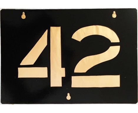 London Transport Tramways ROUTE NUMBER STENCIL for Croydon local route 42 to Thornton Heath. Measuring 22" x 15" (56cm x 39cm