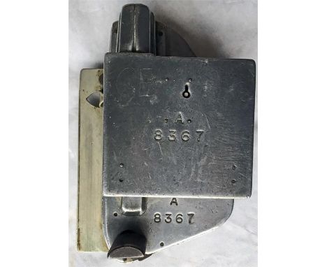 London Transport Tramways A-type PUNCH TICKET MACHINE serial no A 8367, complete with back-plate marked 'London Transport'. P
