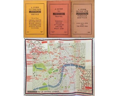 Selection of London Underground GUIDE BOOKLETS re the early 1930s Piccadilly Line extensions. Comprises 'To & From Arnos Grov