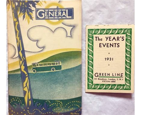 c1928 London General Omnibus Company 32pp Private Hire BROCHURE with cover design by Ethel 'Bip' Pares (1904-1977). Undated b