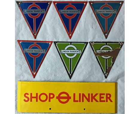 Selection of London Transport enamel BUS RADIATOR BADGES (T, STL, RT etc) comprising 4 x Central Area type, the first marked 