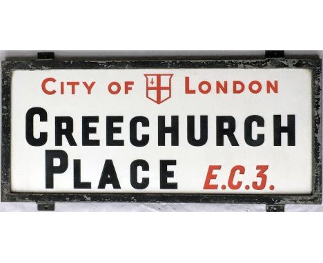 A City of London STREET SIGN from Creechurch Place, EC3, a small thoroughfare off Leadenhall St in London's financial distric