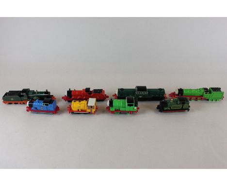 Eight Erth and Britt Allcroft model railway locomotives including Thomas the Tank Engine series
