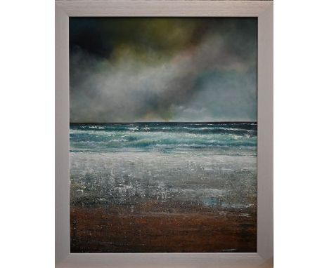 John Tregembo (British 20th century) - 'Invading the shore', an extensive seascape, oil on canvas, signed verso and dated 200