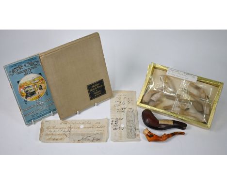 An interesting selection of collectables, including two 1824 money-orders for £10 and £5, from Messrs. Remington, Stephenson,