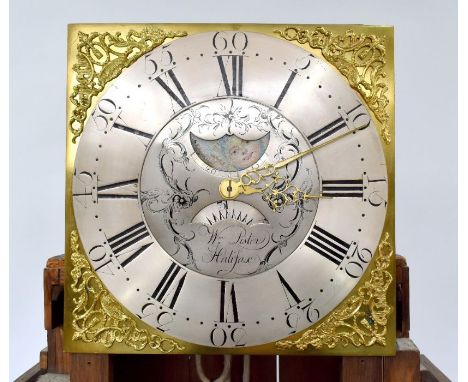 William Lister, Halifax, an 18th century oak longcase clock, the 30-hour movement with 30 cm square dial incorporating subsid