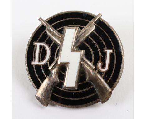 Third Reich D.J (Deutsches Jungvolk) Shooting Badge, good example of the enamel circular shooting badge with crossed rifles h