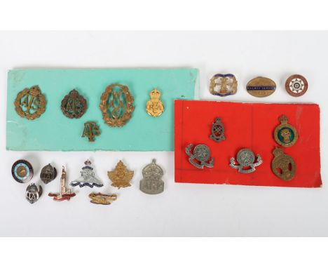 Selection of various badges to include Home Front, a Territorial Army Nursing Service collar, Women’s Land Army & Board of Ag