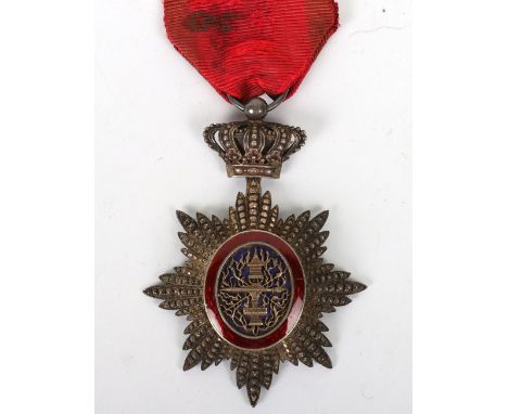 French Protectorate Royal Order of Cambodia, knight class, with ribbon. Undamaged enamel. 
