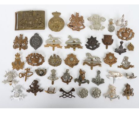 Collection of British Army cap badges to include East Yorkshire Officers O.S.D, K.O.Y.L.I Officers beret, The Yorkshire Regim