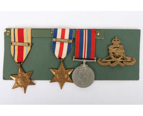 WW2 British Campaign Medal Group, unattributed medal group mounted for display, consisting of Africa star with 1st Army bar, 