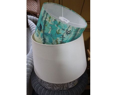 Three lamp shades, various