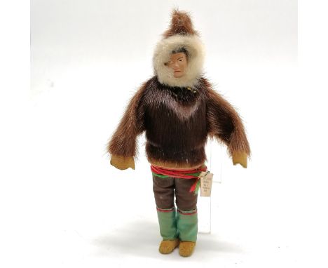 Vintage Grenfell Labrador Industries alaskan inuit doll with painted head - 19cm tall &amp; has original retail tag 