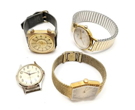 4 x vintage mechanical wristwatches - Smiths, Rone, Everite, Trafalgar alarm - some run but all for spares / repairs - SOLD O