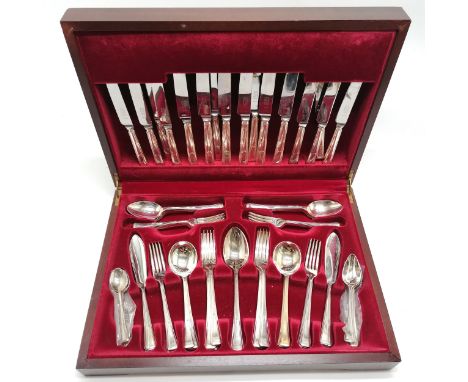 George Butler EPNS A1 silver plated canteen of Harley design cutlery in the Art Deco style - 8 place setting with 83 pieces i