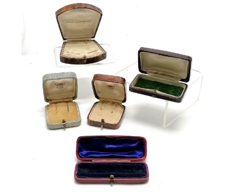 5 x antique / vintage jewellery boxes inc earrings, cufflinks etc - red box 8.5cm 