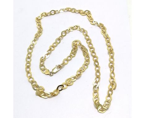 Silver gilt hallmarked fancy link long neckchain - 96cm &amp; 31g - SOLD ON BEHALF OF THE NEW BREAST CANCER UNIT APPEAL YEOVI