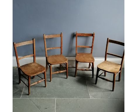 4 vintage wooden childrens chairs- 2 A/F