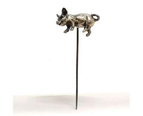 Lexi Dick silver pig stick / tie pin - 4.8cm &amp; 5g 