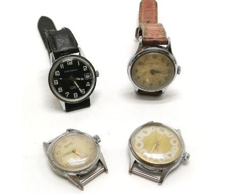 4 x vintage watches inc Rotary super-sports (28mm case), C. Hilscher etc