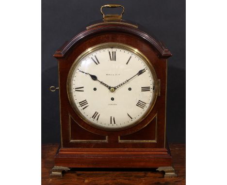 A late Victorian mahogany musical repeating bracket clock, in George III Revival style, 26cm convex painted dial inscribed Ma