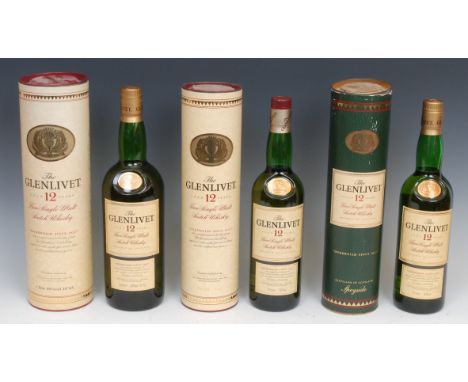 Whisky - The Glenlivet Aged 12 Years Pure Single Malt Scotch Whisky, 40% vol, 1ltr, level to base of neck, seal intact, card 