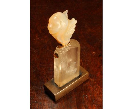 Alfred Lyndhurst Pocock (1882 - 1962), an opal carving, bust of an Art Nouveau beauty, evocative of speed and zephyr, rectang