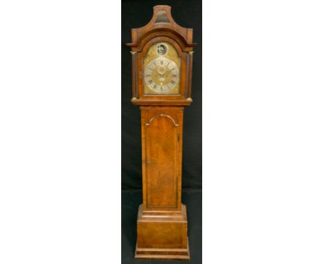 A George II walnut longcase clock, 30.5cm arched brass dial inscribed William Wright &amp; Humphrey Setton, London, Chronos a