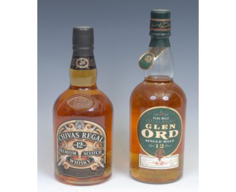 Whisky - Glen Ord Single Malt Scotch Whisky, Aged 12 Years, 40% vol, 70cl, level to base of neck, seal intact; Chivas Regal P