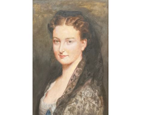 English School (early 20th century)Portrait of a Lady,oil on canvas, 59cm x 39cm 