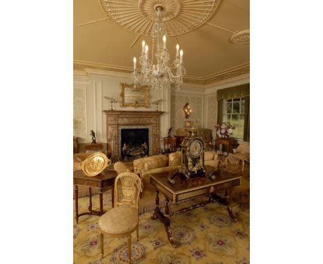 A Regency ormolu mounted rosewood and brass marquetry rectangular library table, attributed to John McLean, the well figured 