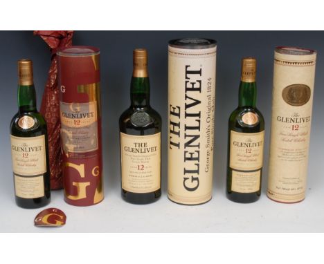 Whisky - The Glenlivet George Smith's Original 1824 Pure Single Malt Scotch Whisky Aged 12 Years, 40% vol, 1ltr, level to mid