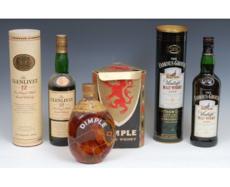 Whisky - The Famous Grouse Vintage Malt Whisky 1989, Aged 12 Years, 40% vol, 70cl, level mid neck, seal intact, tin tube; The