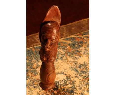 Alfred Lyndhurst Pocock (1882 - 1962), a hardwood carving, Lots wife, turned to a pillar of salt, 11cm long, signed, dated 19