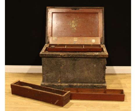 Tools - a 19th century carriage maker's tool chest, fitted with mahogany drawers and assorted tools, 88cm wide 