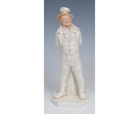 A Royal Worcester figure, after James Hadley, Irishman, from the Countries of the World series, picked out in flesh tones and