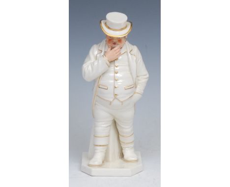 A Royal Worcester figure, after James Hadley, John Bull, from the Countries of the World series, picked out in flesh tones an