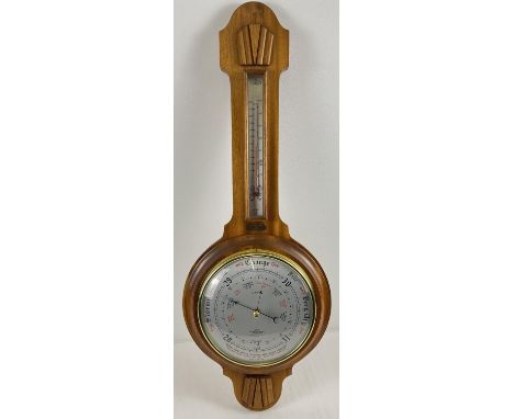 A vintage wooden cased barometer by Shortland with small brass inscribed plaque " West Street Hunt 1978 Open Race".  Approx. 