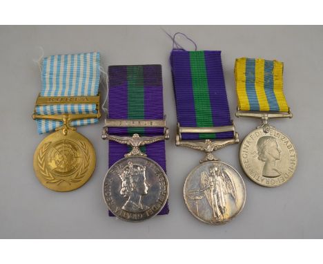 Two QE II General Service medals 1918-62 bar Cyprus to 23530533 Pte. W N Smillie RPC and bar Cyprus to 22953710 Bdr C. Evans 