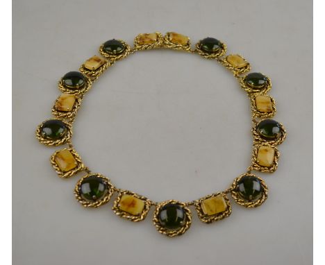 A Christian Dior 1963 necklace set with two coloured paste, in original box, with satin pillow Condition Report No damage to 