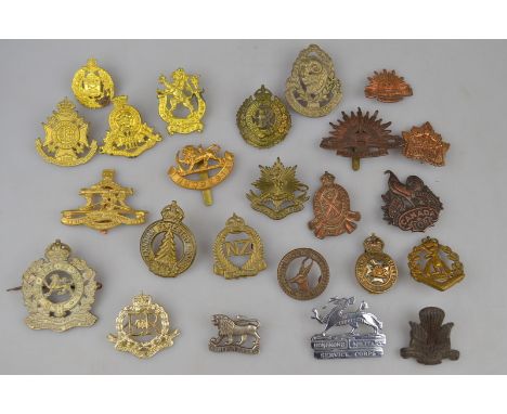 Assorted European military cap badges including Dutch Light Infantry, Belgian 6th Infantry Regt. to/w assorted Commonwealth c