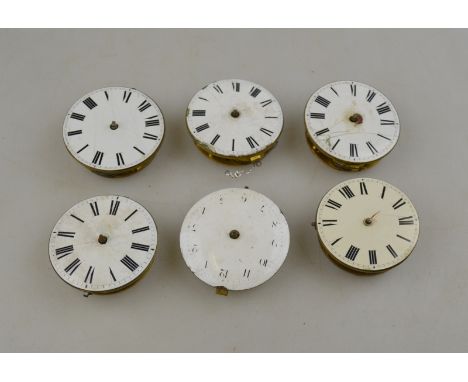 Five various Georgian and later verge watch movements - north-country makers including J. Badley of Tadcaster, James Richards