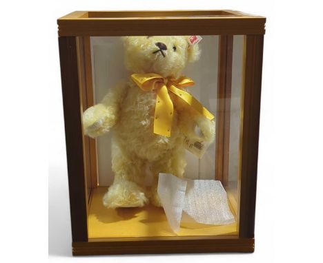 A Steiff teddy bear, "Eliza the Spring Swarovski Bear", numbered 690242 and of 2017. Within custom case. Bear 24cm tall