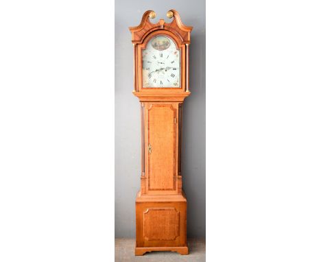 18th century mahogany and oak eight day longcase clock , by Jason Otley of  Tamworth  painted dial with subsidiary second dia