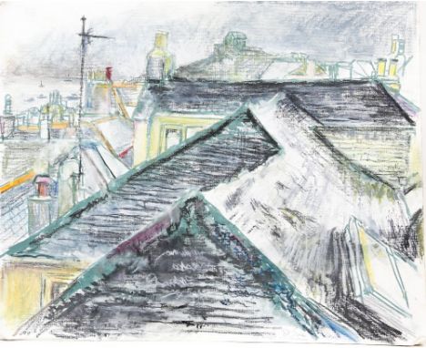 Geoffrey Underwood (British, 1927-2000), St Ives, sketch book containing eight roof top studies, mostly pastels, each titled 