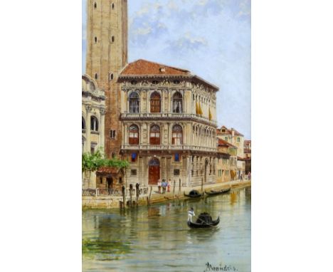 Antonietta Brandeis (Czech / Italian, 1849-1920/26). 'Labbia Palace', oil on board, signed, 22cm x 14.5cm. Framed and glazed.