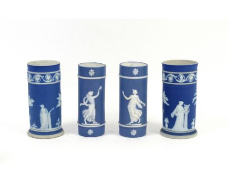 19th century Wedgewood jasperware spill vases (19cm) and 7 other similar.  (8)Provenance part of a single owner collection of