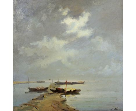20th century, Russian School, 'Vzgorye after Rain', indistinctly signed, oil on canvas, 64cm x 64cm,.    Overall condition go